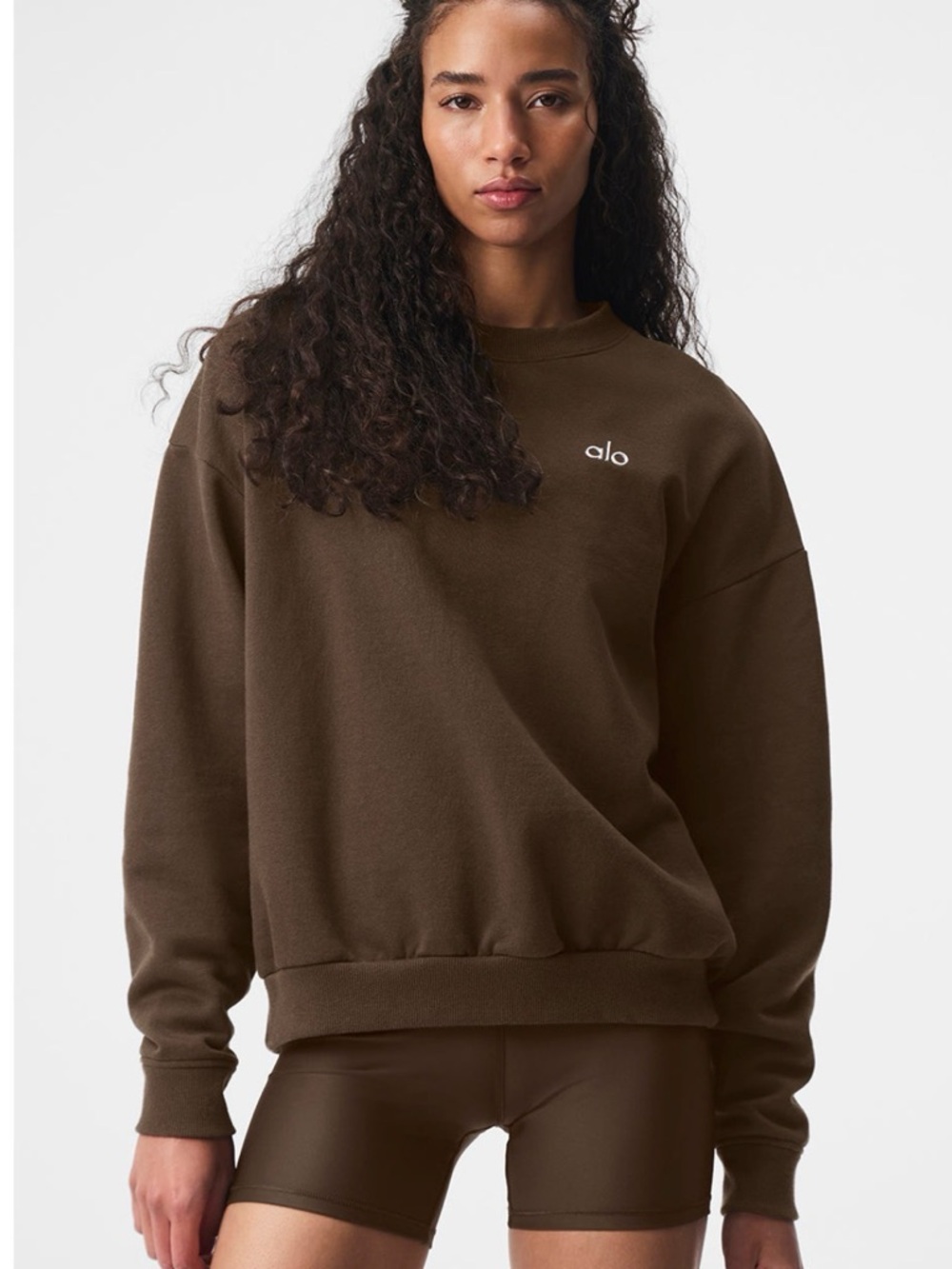 Alo accolade crew neck pullover - espresso